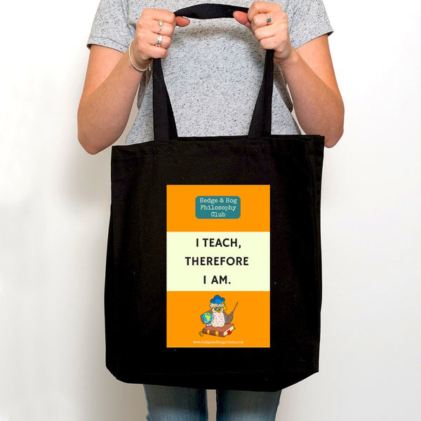 Teacher's Thank you Gift Tote Bag 'I teach, therefore I am'