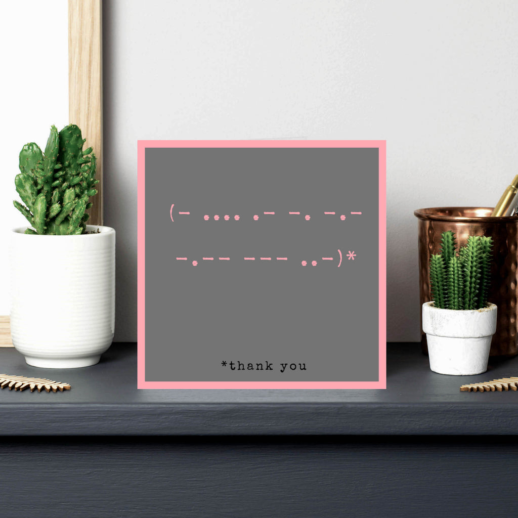 Morse Code 'Thank you' card