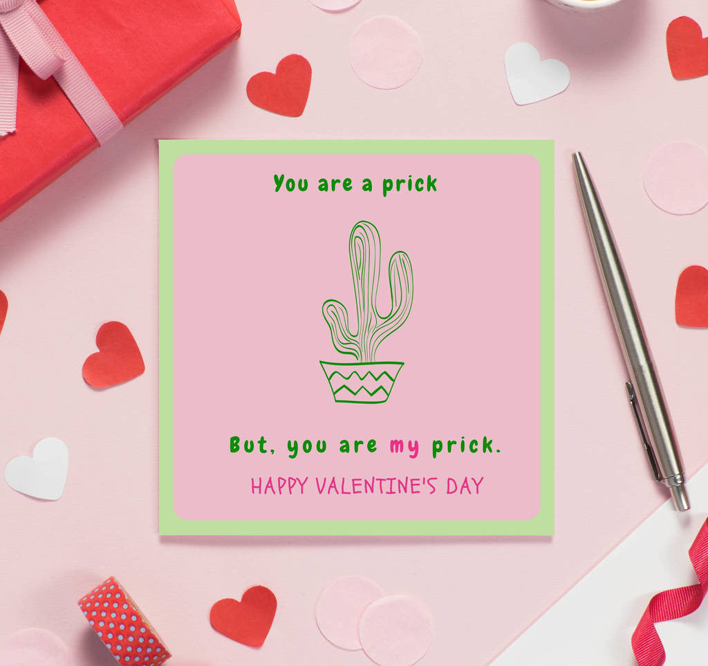 Funny and Rude Cactus Valentine's Day Card