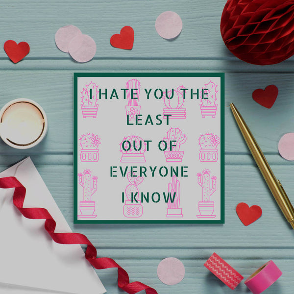 Funny ‘Hate You Least’ Blank All Purpose Card