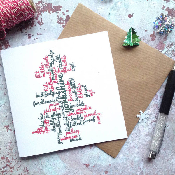 Yorkshire Red Green Christmas Tree Card