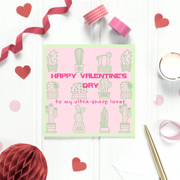 'Ultra Sharp' Cactus Valentine's Card